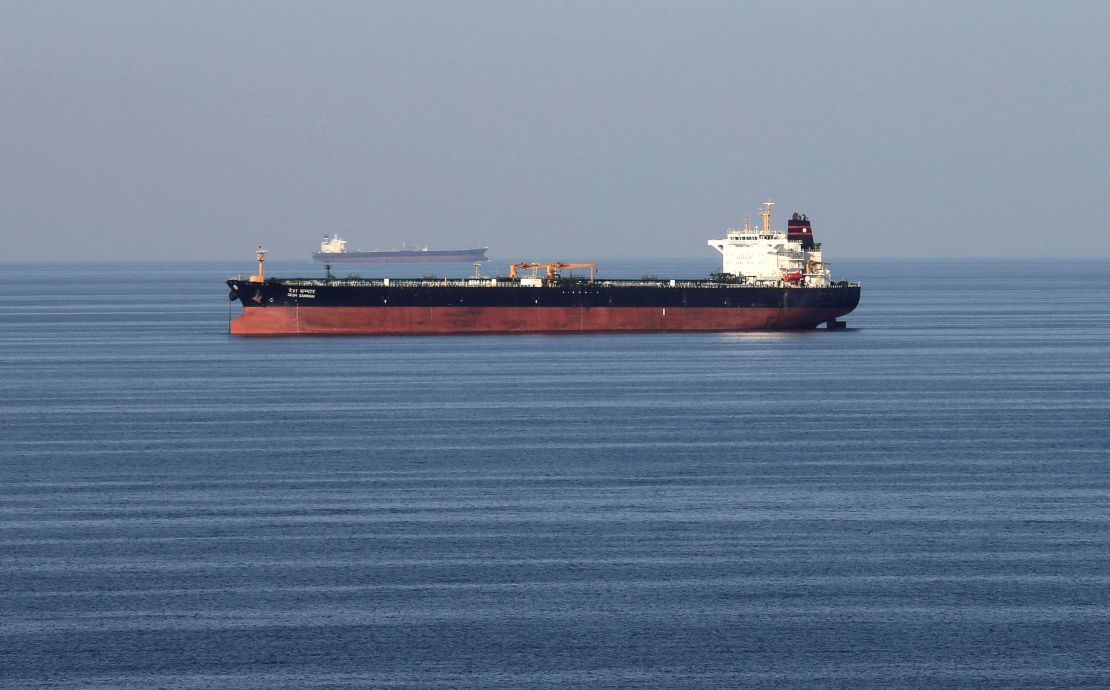 Oil tankers pass through the Strait of Hormuz on December 21, 2018.