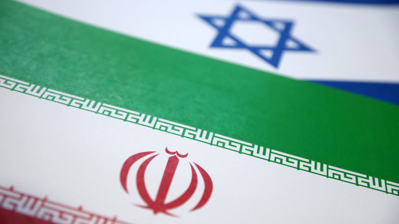 Israel and Iran flags are seen in this illustration taken June 18, 2025. REUTERS/Dado Ruvic/Illustration