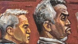 Sean "Diddy" Combs sits beside lawyer Brian Steel as he listens as Assistant U.S. Attorney Christy Slavik questions Brendan Paul during Combs' sex trafficking trial in New York City, New York, U.S., June 20, 2025 in this courtroom sketch.