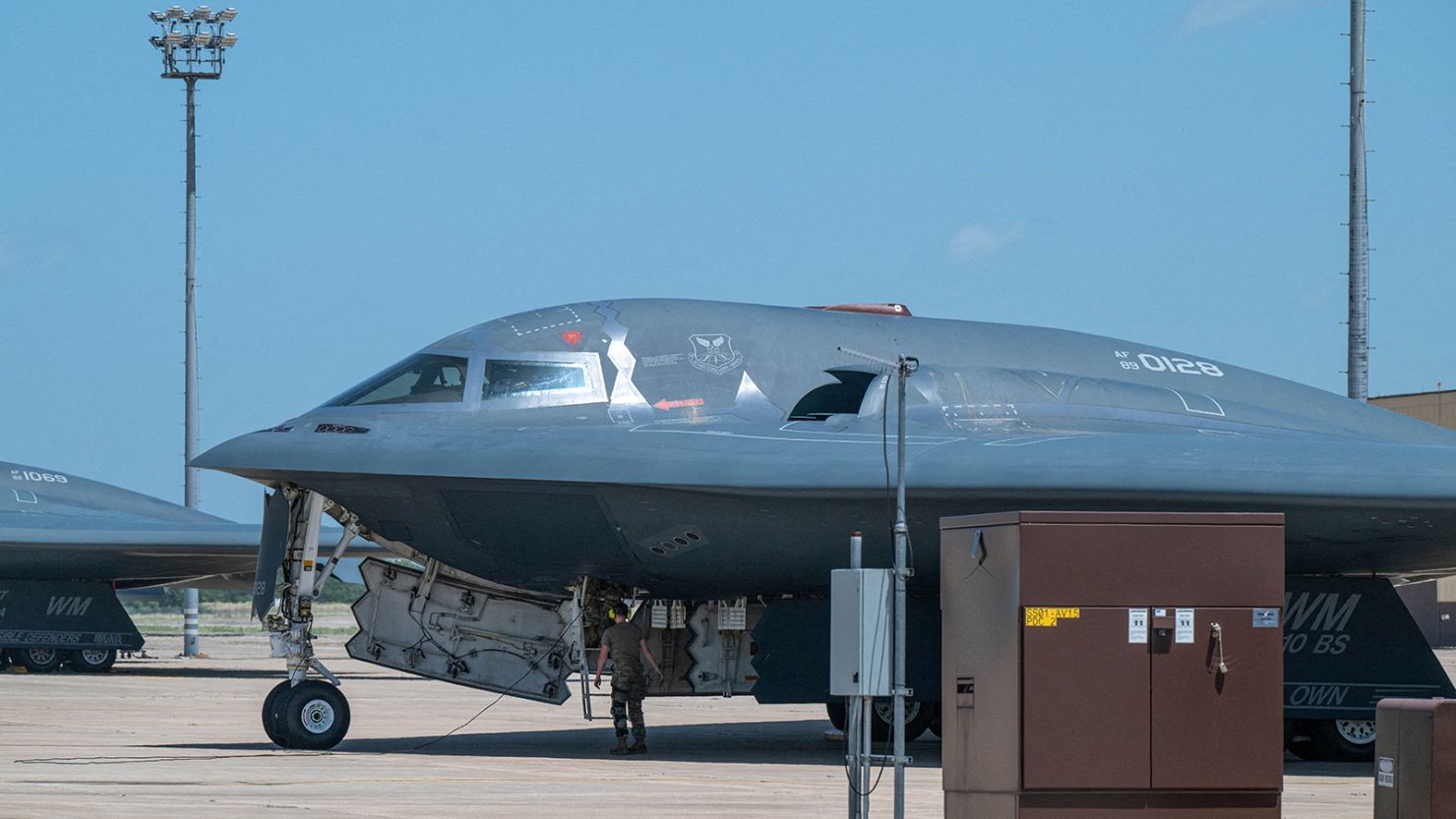 An Air Force B-2 Spirit stealth bomber returns from the US attack on Iran's nuclear facilities to Whiteman Air Force Base in Missouri.