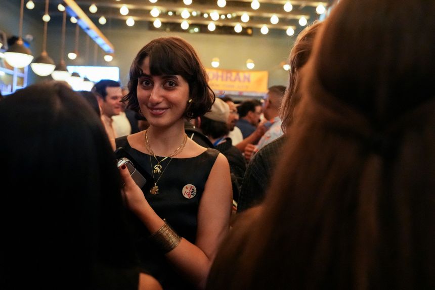 Duwaji attends Mamdani's primary watch party in New York City on June 24, 2025.