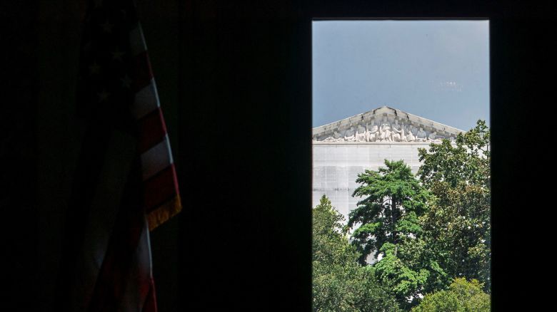 The Supreme Court is seen from the US Capitol in Washington, DC, on June 25.