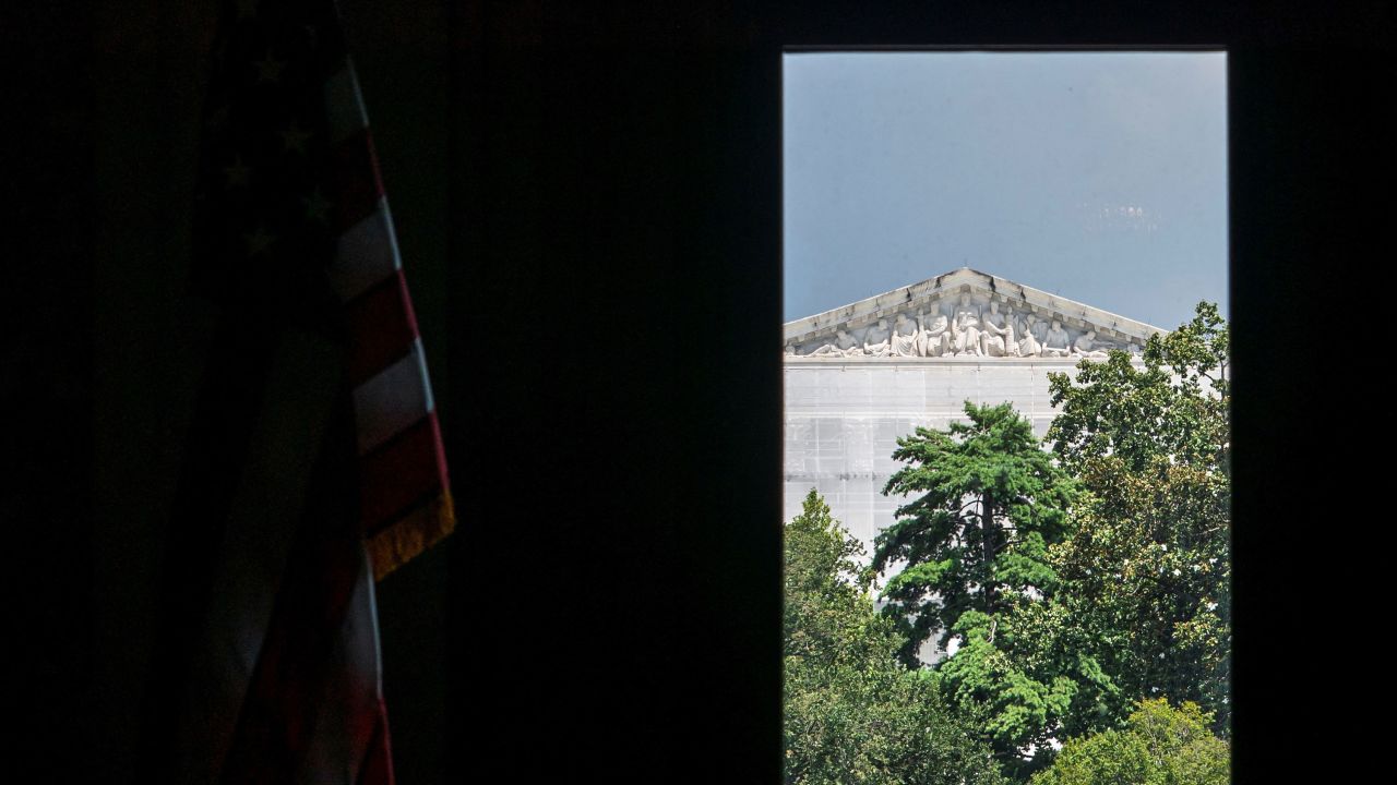 The Supreme Court is seen from the US Capitol in Washington, DC, on June 25.