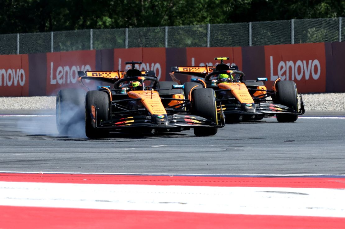The first half of the race was dominated by a thrilling battle between the two McLaren drivers.