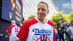 Joey Chestnut returned a winner at Nathan's Famous International Hot Dog Eating Contest on Friday.