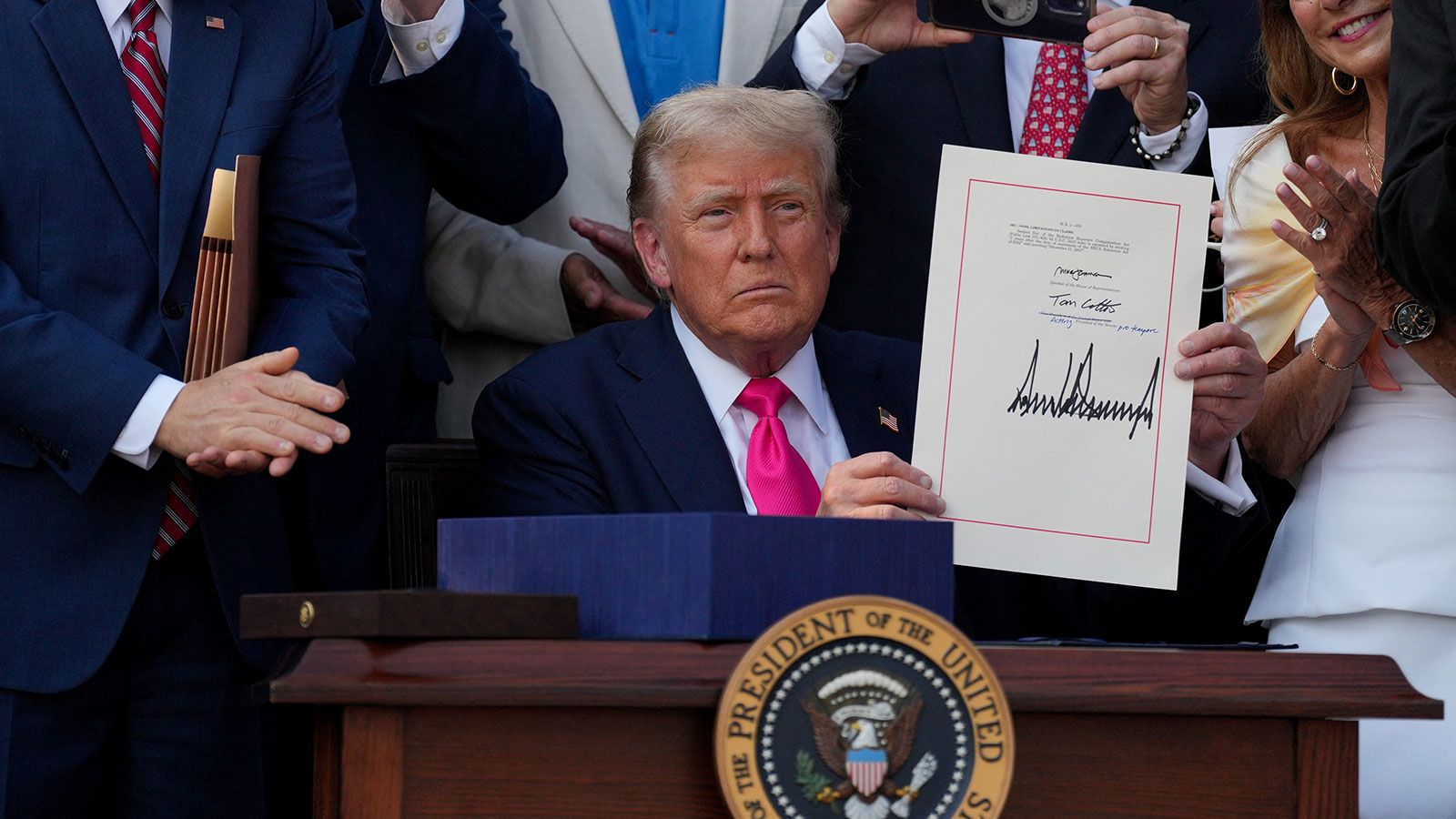 Democrats try to spoil Trump’s victory party by slamming his greatest domestic win