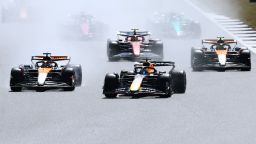 Heavy rain wreaked havoc at Silverstone for much of the race.