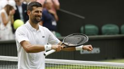 Novak Djokovic dances in front of his children after progressing into the Wimbledon quarterfinals.