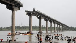 Rescuers search for survivors after a bridge collapsed in Vadodara in the western state of Gujarat, India, July 9, 2025. REUTERS/Stringer     TPX IMAGES OF THE DAY     