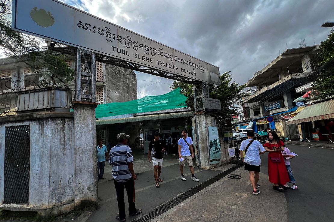 Tourists visit the Tuol Sleng Genocide Museum in Phnom Penh, Cambodia, July 12, 2025.