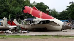 Wreckage of the Air India Boeing 787-8 Dreamliner plane sits on the open ground, outside Sardar Vallabhbhai Patel International Airport, where it took off and crashed nearby shortly afterwards, in Ahmedabad, India July 12, 2025.