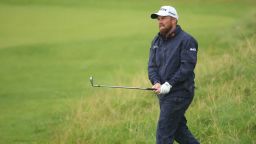 Jul 18, 2025; Portrush, IRL; Shane Lowry plays on the 12th hole during the second round of The 153rd Open Championship golf tournament.