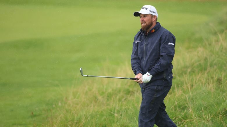 Jul 18, 2025; Portrush, IRL; Shane Lowry plays on the 12th hole during the second round of The 153rd Open Championship golf tournament.