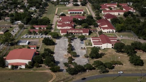 A drone view captures the Federal Prison Camp, a lower security facility where Ghislaine Maxwell is serving time.