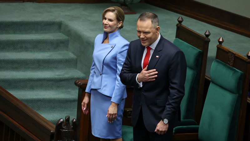 Karol Nawrocki sworn in as Polish president, in blow for Tusk