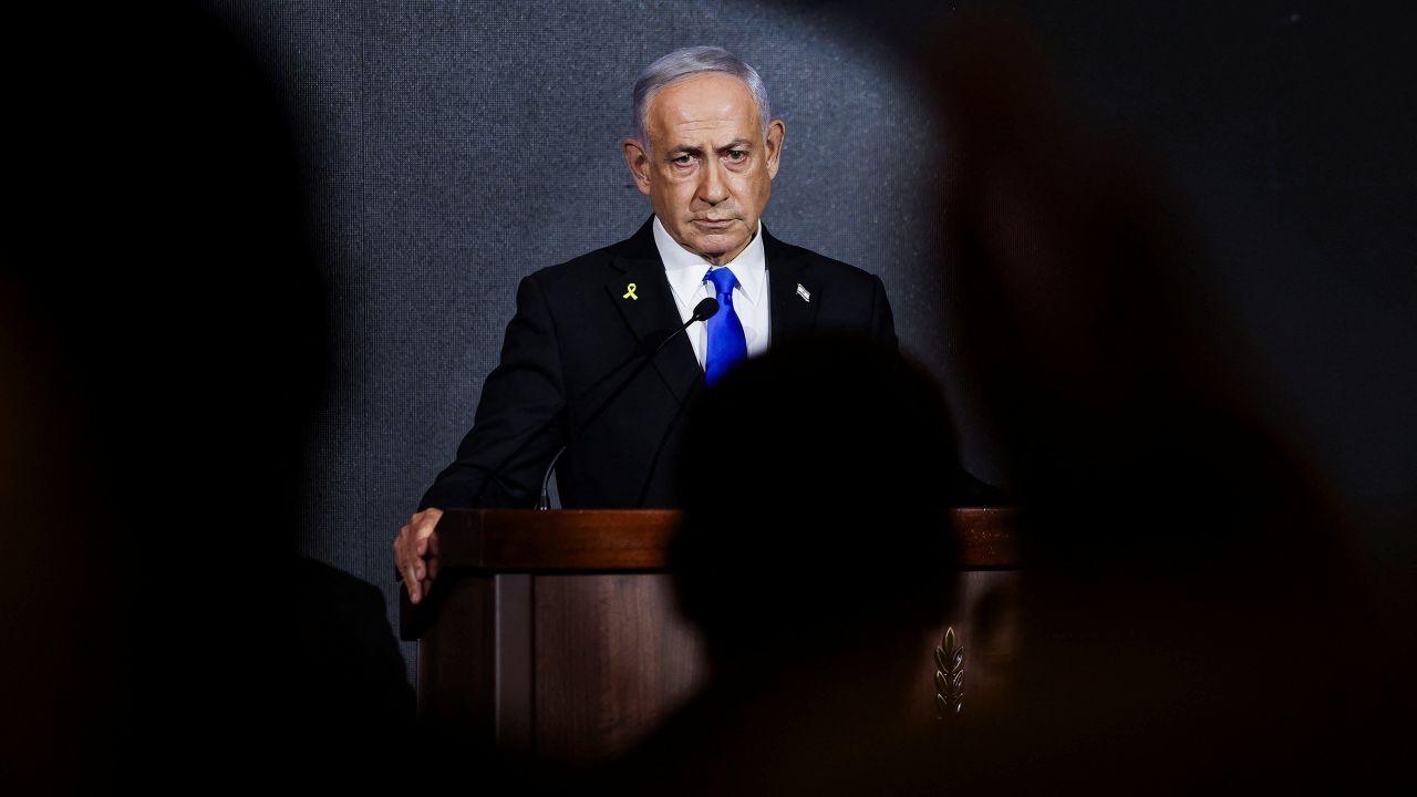 Israeli Prime Minister Benjamin Netanyahu attends the U.S. Independence Day reception, known as the annual "Fourth of July" celebration, hosted by Newsmax, in Jerusalem August 13, 2025.