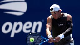  Jack Draper of the U.S. in action during his first round match against Argentina's Federico Agustin Gomez on August 25, 2025.