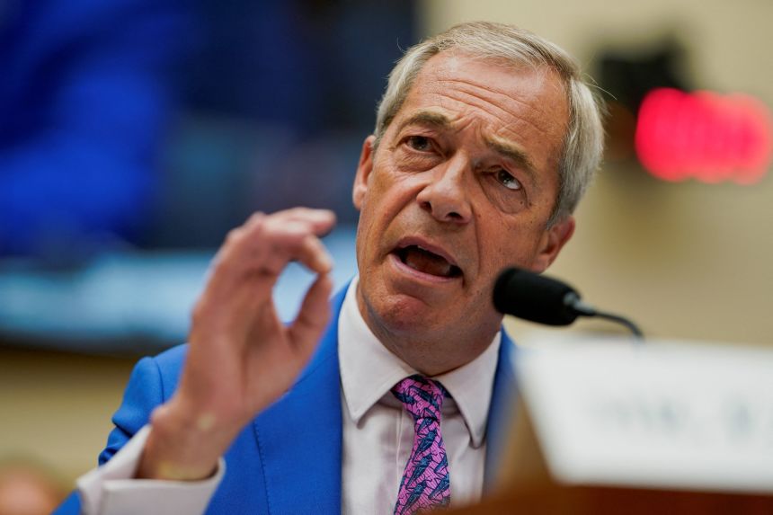 British Reform British leader Nigel Farage will testify before the House Judiciary Committee on Europe's threat to American freedom of speech and innovation at Capitol Hill in Washington, D.C. on Wednesday.