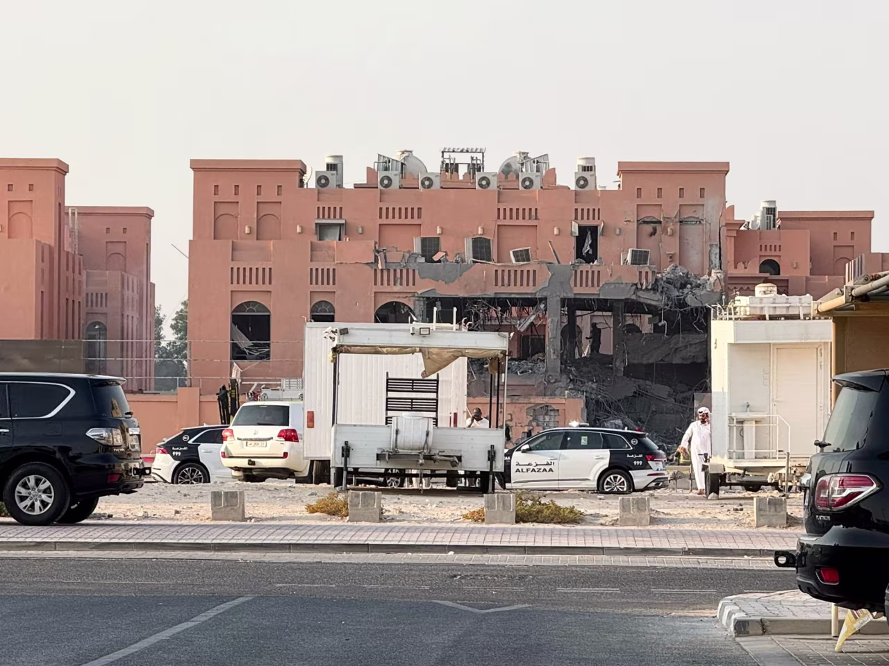 A damaged building following an Israeli attack on Hamas leaders in Doha, Qatar, on Tuesday.