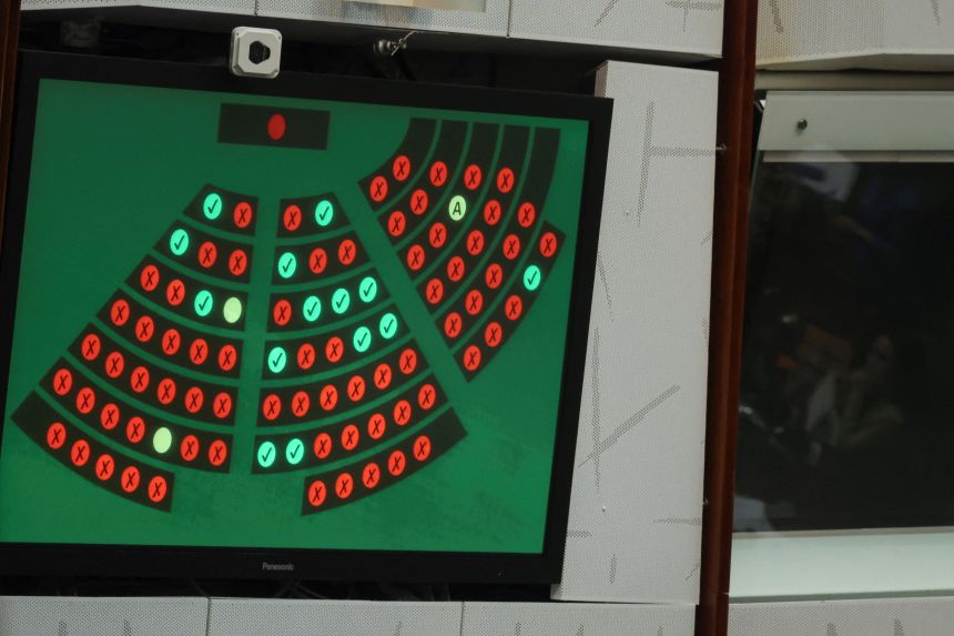 The screen will display the results of the votes that refuse to register for the same-sex partnership bill.