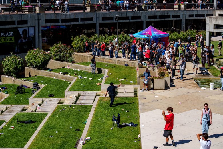 The scene after the shooting.