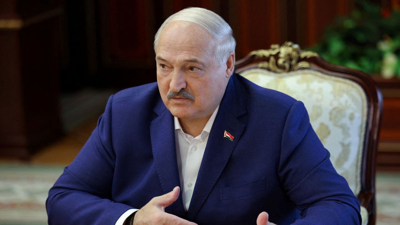 Belarusian President Alexander Lukashenko attends a meeting with John Coale, a US representative, in Minsk, Belarus, on Thursday, September 11.