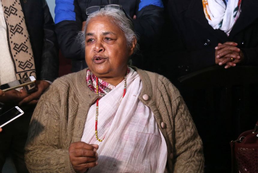 Nepal's former Chief Justice Sushila Karki in capital Kathmandu on January 30, 2019.