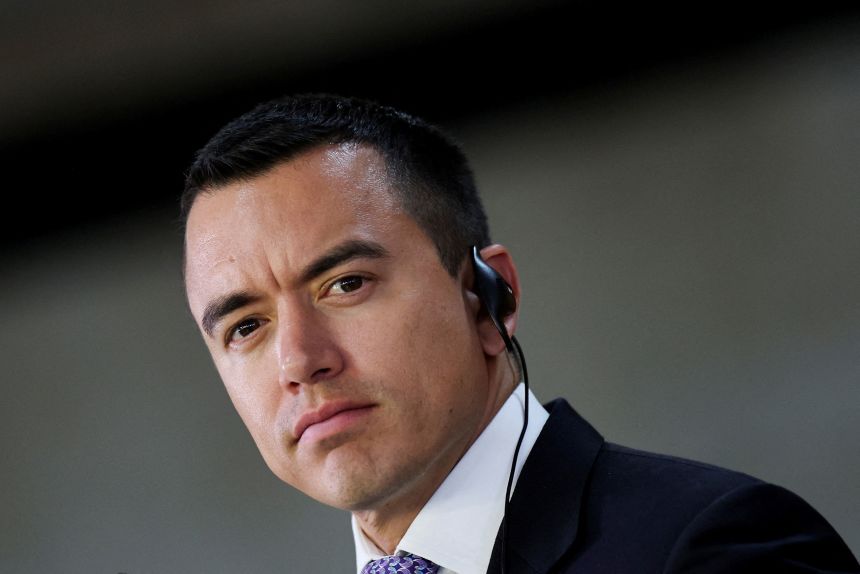 Ecuador's President Daniel Noboa in Brasilia, Brazil, on August 18.