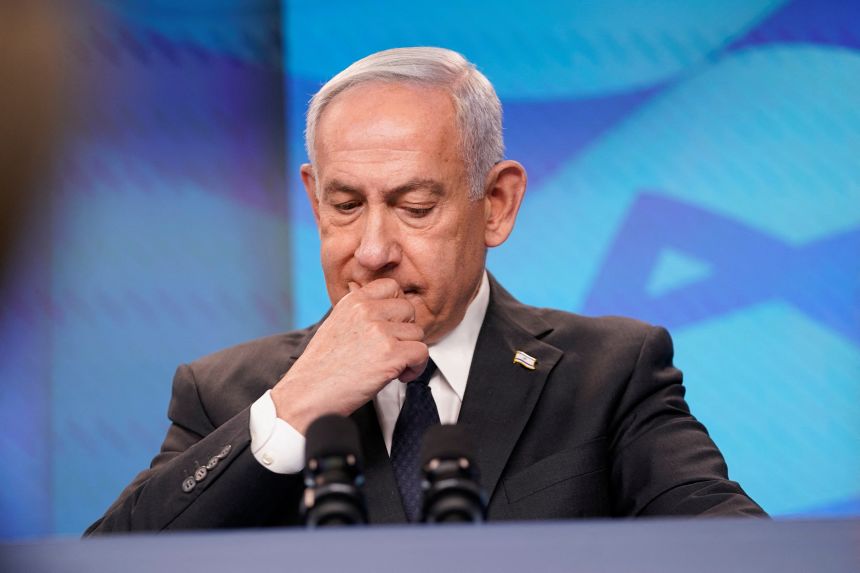 Israeli Prime Minister Benjamin Netanyahu reacts at a joint press conference with US Secretary of State Marco Rubio (not pictured) in Jerusalem in September.