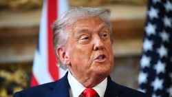 U.S. President Donald Trump talks at a press conference with UK Prime Minister Keir Starmer (not pictured) at Chequers at the conclusion of a state visit on September 18, 2025 in Aylesbury, England. Leon Neal/Pool via REUTERS