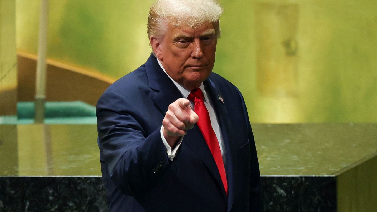 U.S. President Donald Trump gestures following his address to the 80th United Nations General Assembly at U.N. headquarters in New York City, U.S., September 23, 2025.  REUTERS/MIKE SEGAR