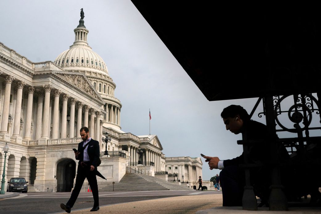 Visitors walk near the US Capitol on September 24.