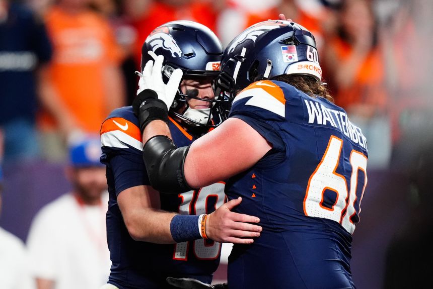 Broncos quarterback Bo Nix (left) enjoyed a breakout performance in the victory over the Cincinnati Bengals.