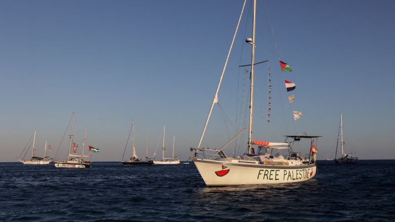 Israeli military start to intercept convoy of aid ships bound for Gaza, organizers say
