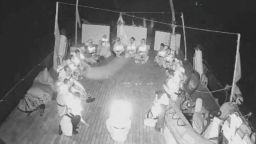 A screengrab from a live video footage shows crew members sitting in a circle aboard the Gaza-bound Alma vessel, part of the Global Sumud Flotilla, in this screengrab from a video released on October 1, 2025. Global Sumud Flotilla/Handout via REUTERS   THIS IMAGE HAS BEEN SUPPLIED BY A THIRD PARTY. MANDATORY CREDIT. NO RESALES. NO ARCHIVES.