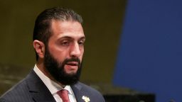 Syria's President Ahmed al-Sharaa addresses the 80th United Nations General Assembly (UNGA) at the U.N. headquarters in New York on September 24, 2025.