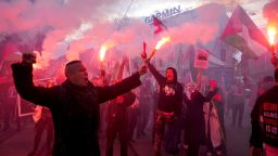 Pro-Palestinian protesters marched in Oslo before the match on Saturday.