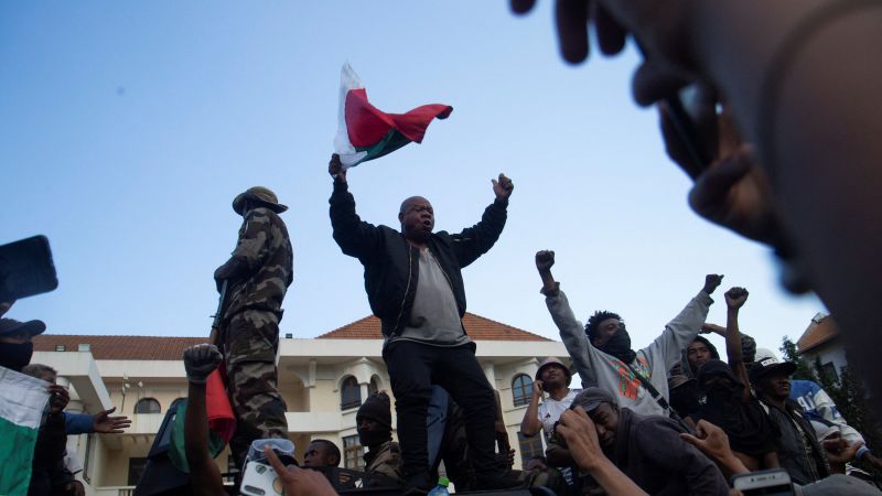 Madagascar president warns of attempted coup after soldiers join protests