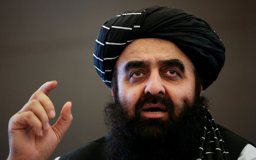 Afghanistan's Taliban Foreign Minister Amir Khan Muttaqi speaks during a press conference in New Delhi, India October 12, 2025.