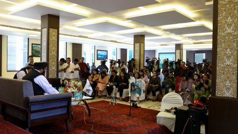 Afghanistan's Taliban Foreign Minister Amir Khan Muttaqi attends a press conference, in New Delhi, India October 12, 2025.