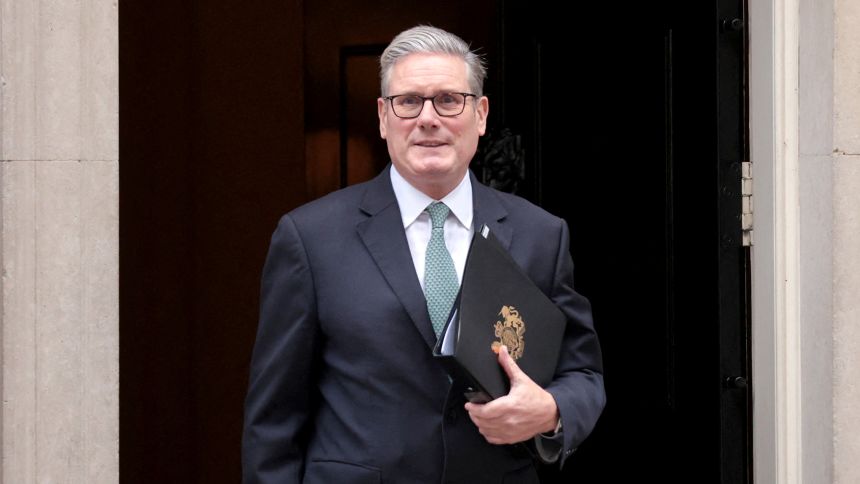 British Prime Minister Keir Starmer leaves 10 Downing Street, London, on Tuesday.