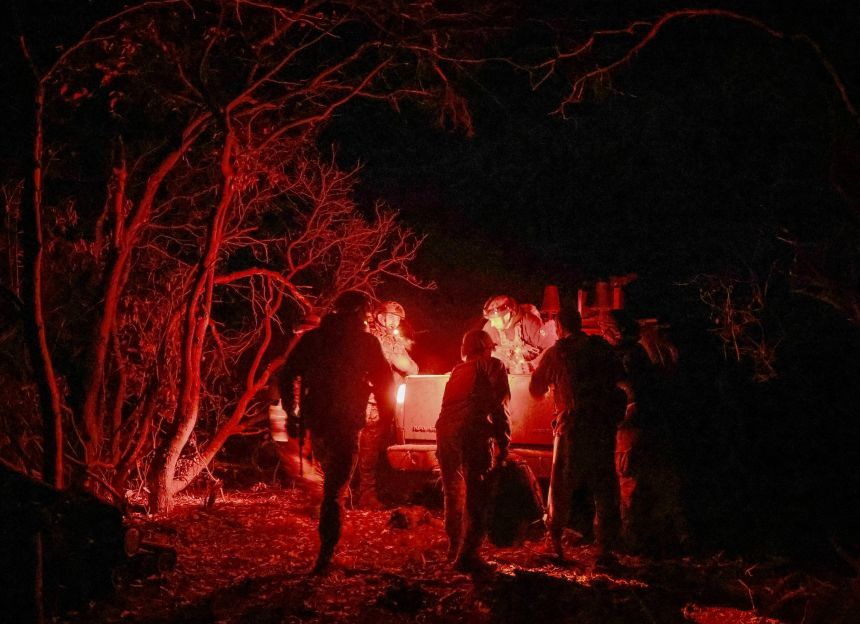 Artillerymen of the 152nd Separate Jaeger Brigade get into a car after a combat mission near the frontline town of Pokrovsk in Donetsk region, Ukraine, on October 15, 2025.