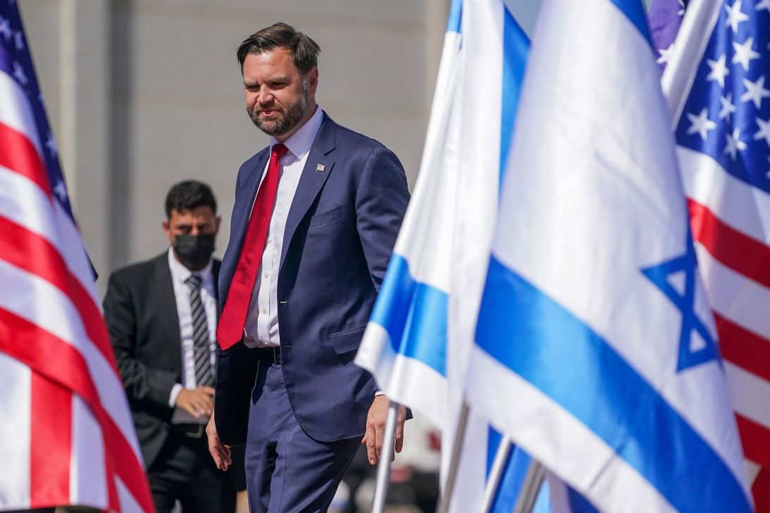 Vice President JD Vance arrives at Ben Gurion airport in Lod, Israel, on October 21.