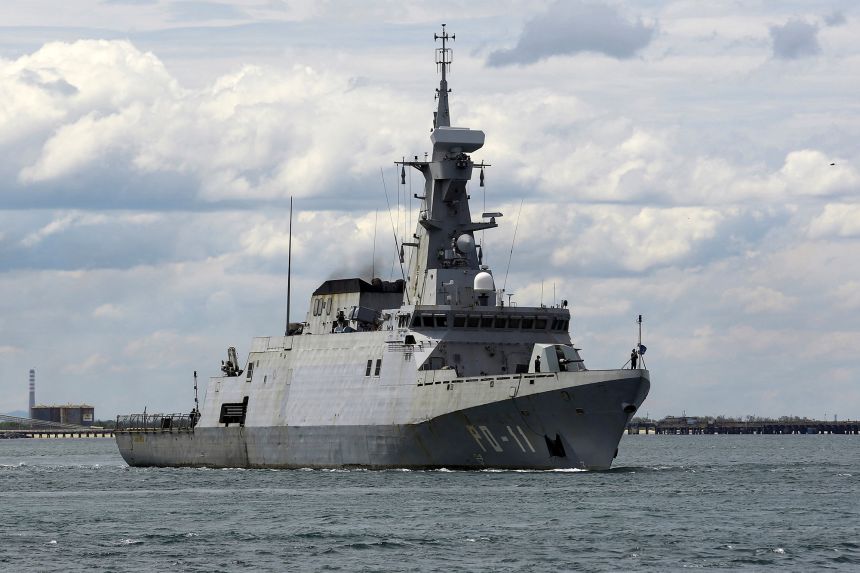 A Venezuelan Navy patrol ship sails along the Caribbean coast amid heightened tensions with the United States in Puerto Cabello, Venezuela, October 24, 2025.