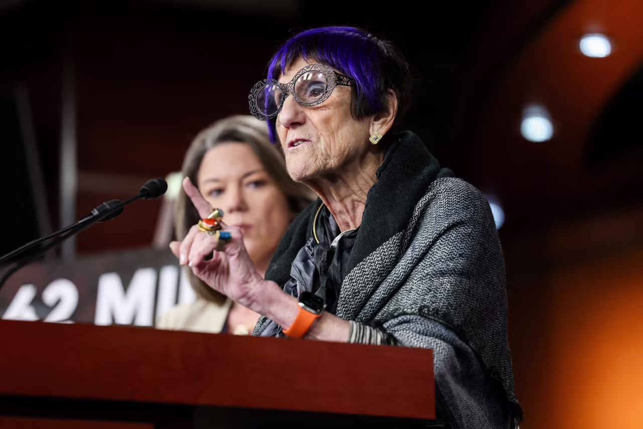 Rep. Rosa DeLauro speaks during a press conference to discuss how the ongoing government shutdown is affecting SNAP food aid benefits and healthcare, on Capitol Hill in Washington, DC, on Tuesday.