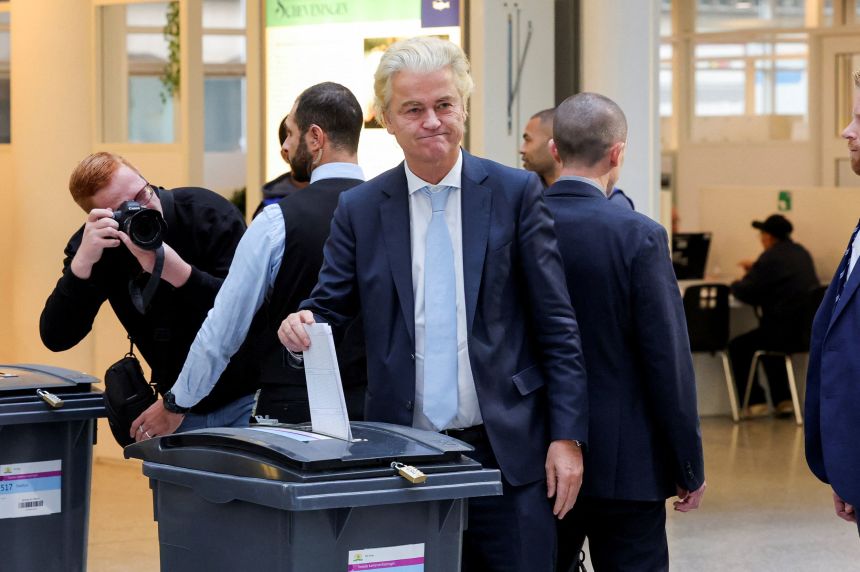Party for Freedom (PVV) leader Geert Wilders votes in the Dutch national election, in The Hague, Netherlands, October 29.