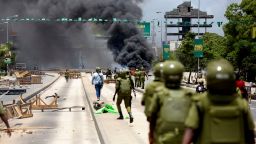 Tanzanian riot police disperse demonstrators during violent protests that marred the election following the disqualification of the two leading opposition candidates in Dar es Salaam, Tanzania, October 29, 2025. REUTERS/Onsase Ochando