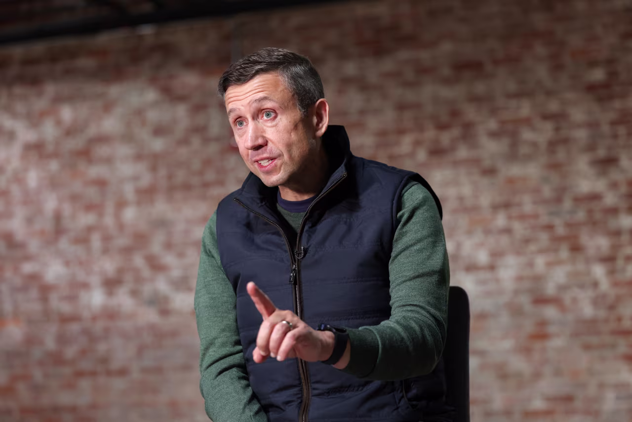 Ken Martin, chairman of the Democratic National Committee, speaks during an interview in Trenton, New Jersey, on October 31.
