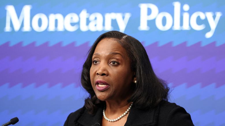 Federal Reserve Governor Lisa Cook speaks on "The Outlook for the Economy and Monetary Policy" at the Brookings Institution in Washington, DC, on November 3.