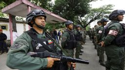 Members of the Bolivarian National Militia attend a military drill, amid rising tensions with the United States, in Naguanagua, Venezuela in October.